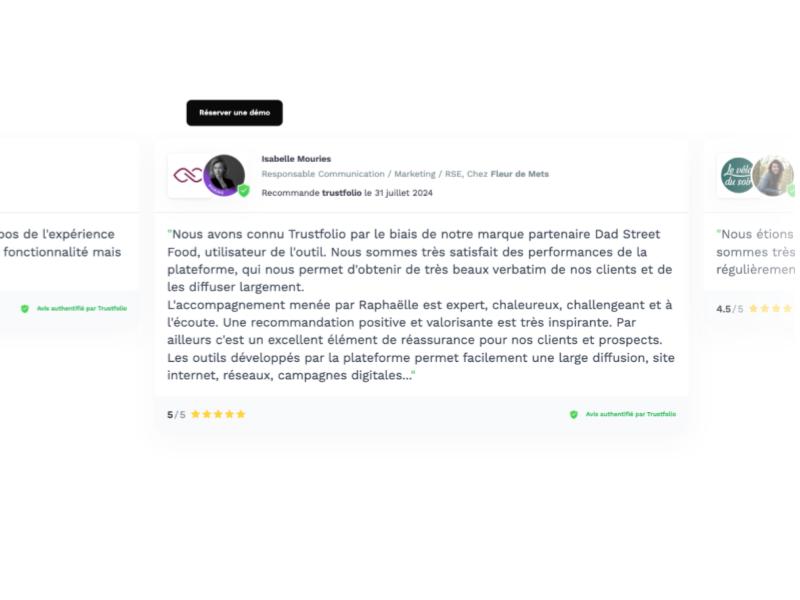 Aperçu du widget Carousel d’avis