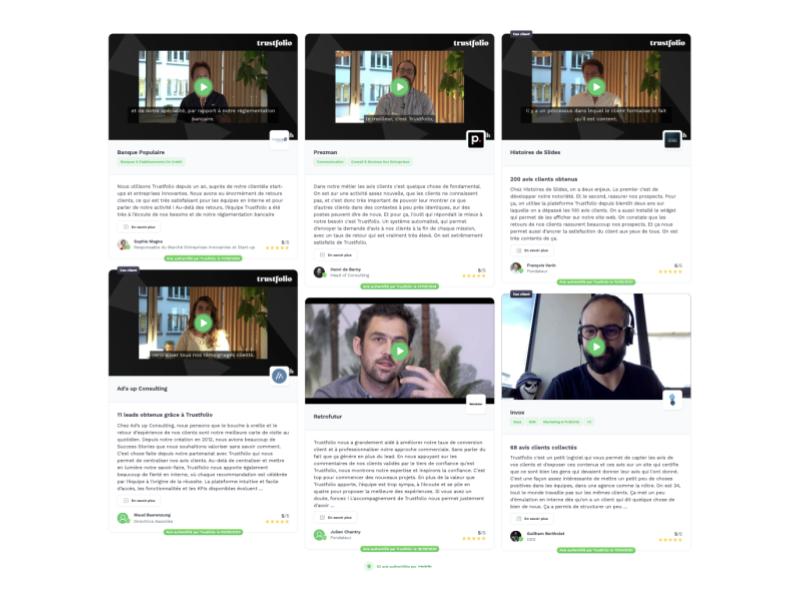 Aperçu du widget Grille de vidéos