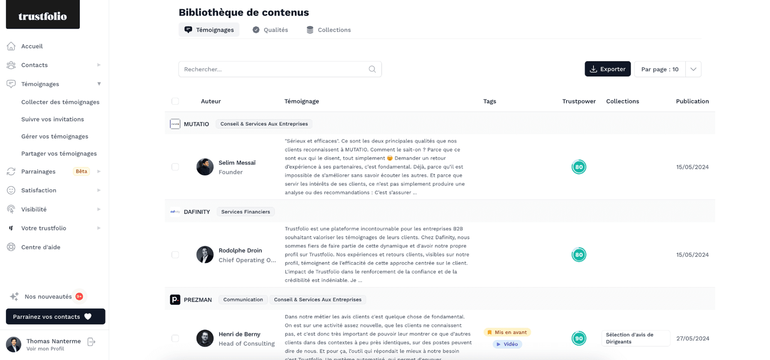Bibliothèque centralisée de témoignages