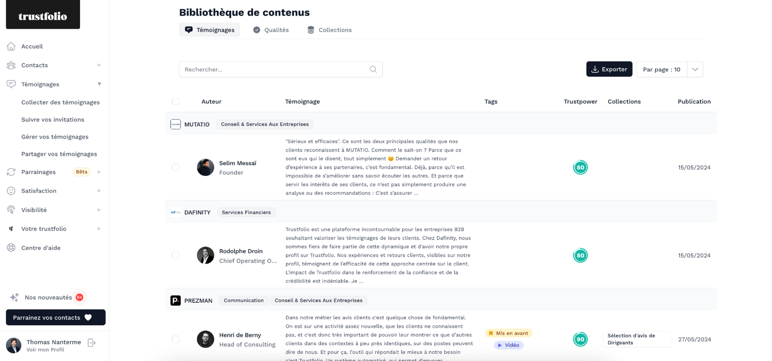 Bibliothèque centralisée de témoignages